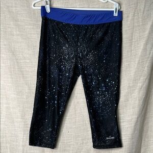 Spalding Woman’s Cosmic Black and Blue Leggings Capri